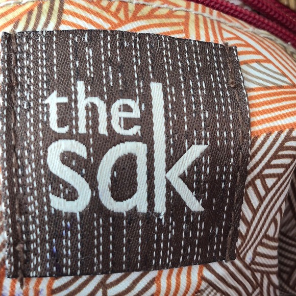 The Sak Kendra Cross Body Pebbled Leather Bag Purse Red Tan Classic Clean Small - Picture 7 of 14